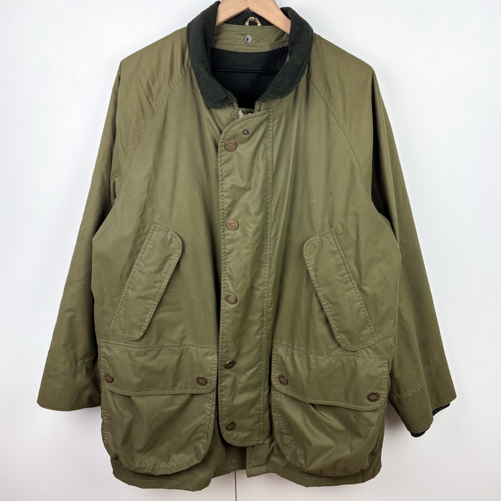 Vintage Fleece Lined Beretta Sport Hunting Shooting Game Field Jacket Green Mens